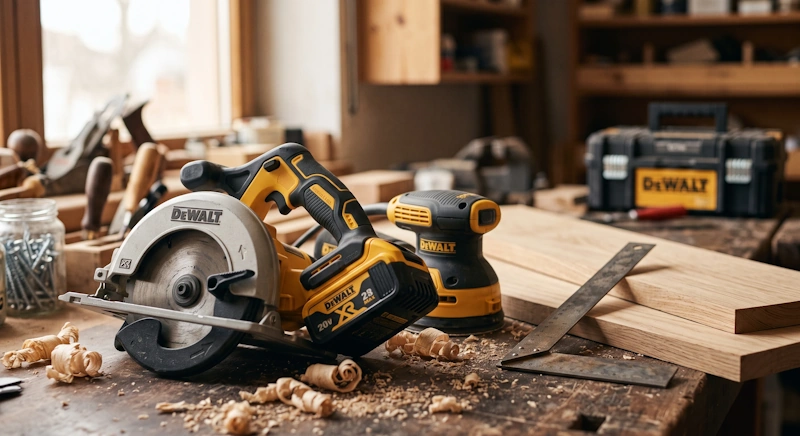 Woodworking tools for hire, including saws and drills for DIY projects